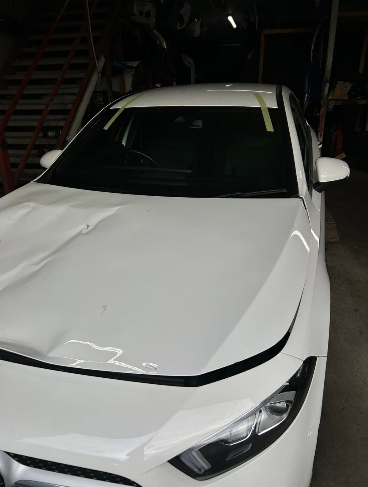 Windscreen damage before and after professional work